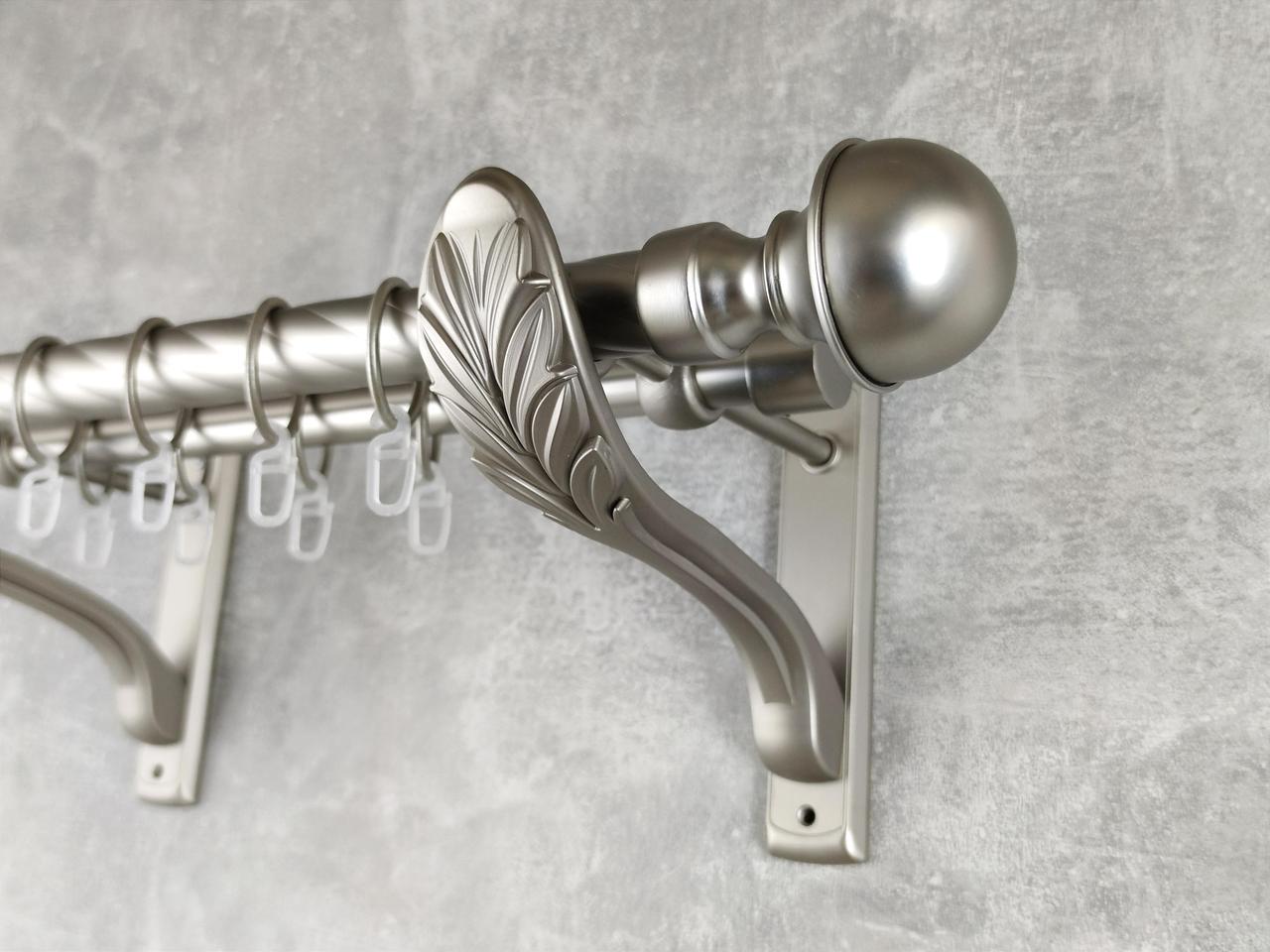 Карниз MStyle металлический для штор двухрядный Бостон 25/19 мм крученый 400 см Сатин (5011863)