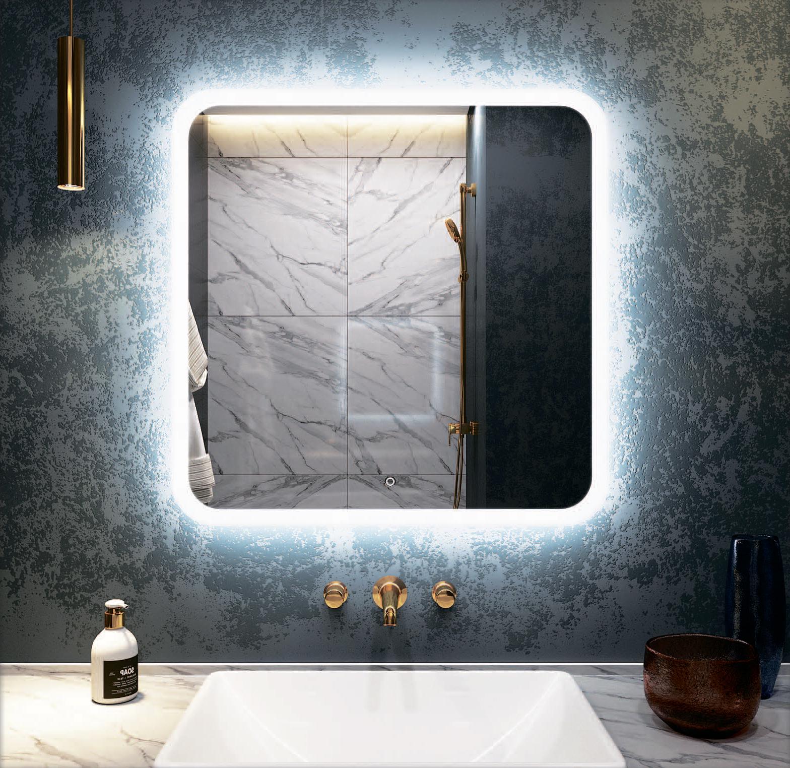 Зеркало Led DecorLed Antigua с подсветкой в ​​ванную комнату 800x800 (ZSL-003)