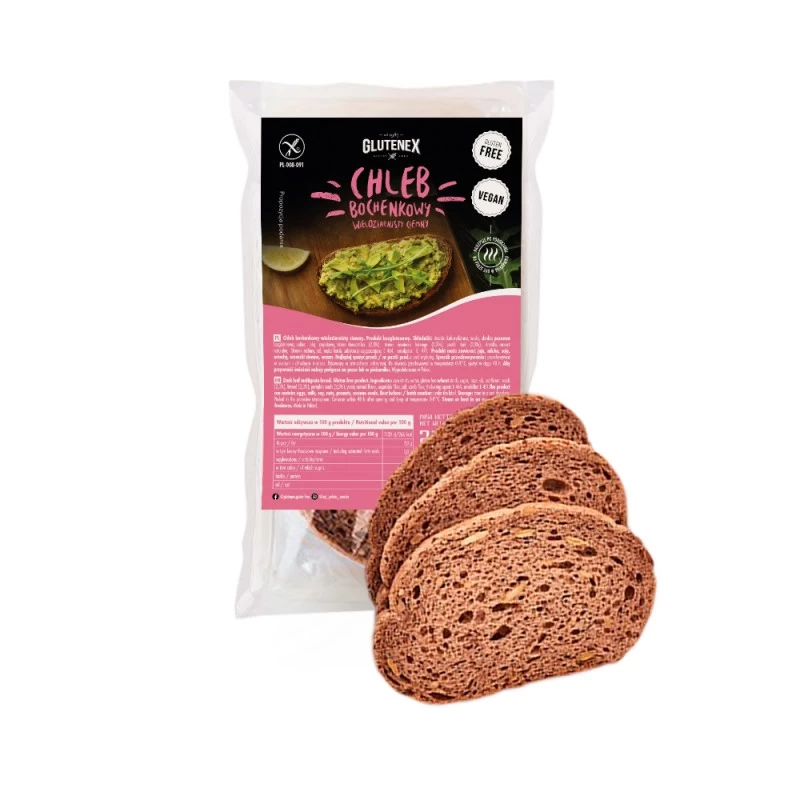 Хлеб без глютена Glutenex 250 г темный мультизерновой веганский (5901866001833)