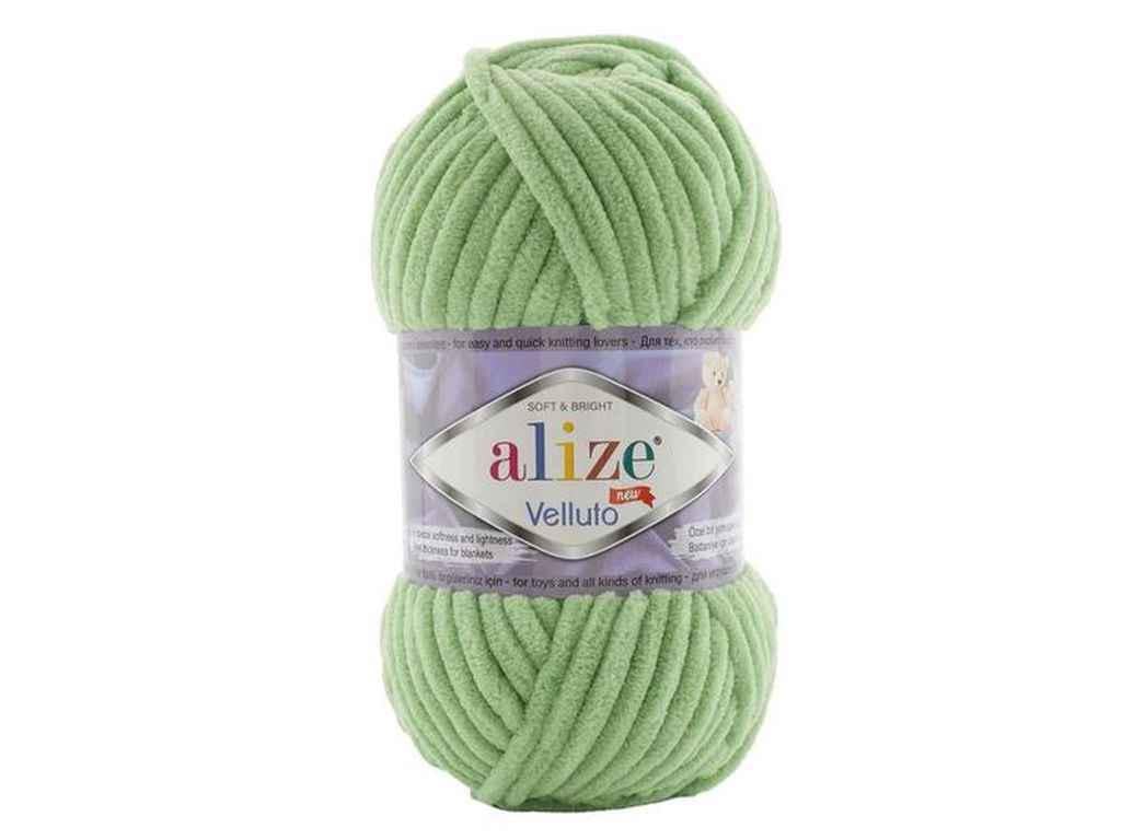Пряжа Alize Velluto 100% микрополиэстер 100 г 68 м 5 шт. цвет 103 Спаржа (969582)