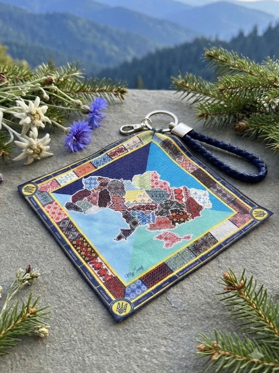 Брелок-хустка дизайнерський My Scarf Мапа України (36919223)