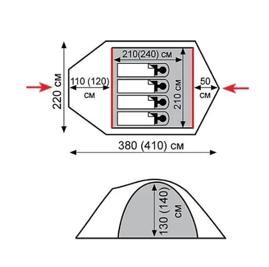 Намет Tramp Mountain 4 V2 (28438) - фото 2