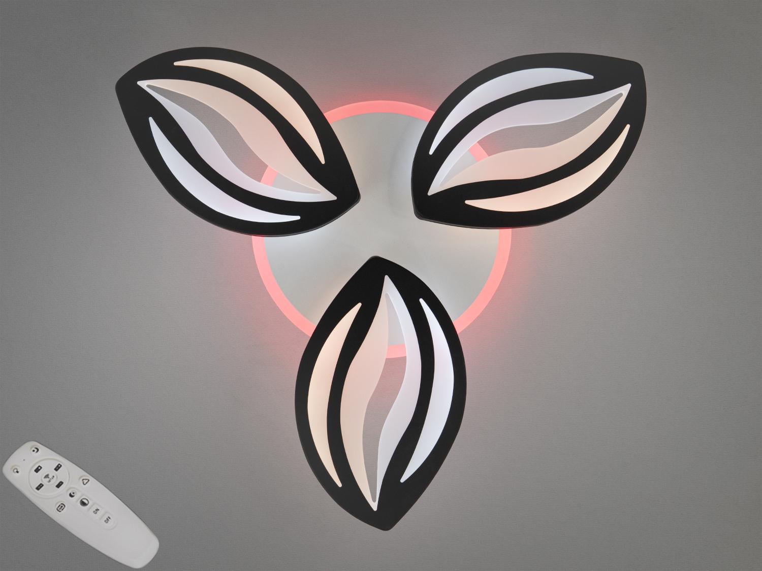 Люстра потолочная LED подсветка/диммер/пульт 70 W Черный (8092/3BK 3col dim)