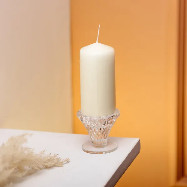 Подсвечник декоративный Diamante стеклянный 5,5 см Прозрачный - фото 3