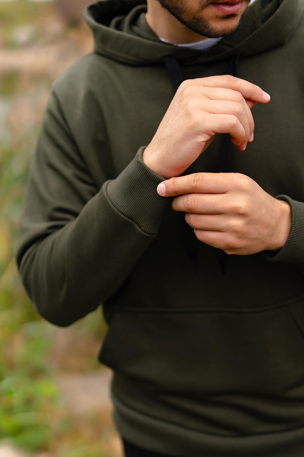 Худи мужское Explore с капюшоном S Хаки (1334985813/1/1) - фото 2 Худи мужское Explore с капюшоном S Хаки (1334985813/1/1) - фото 2