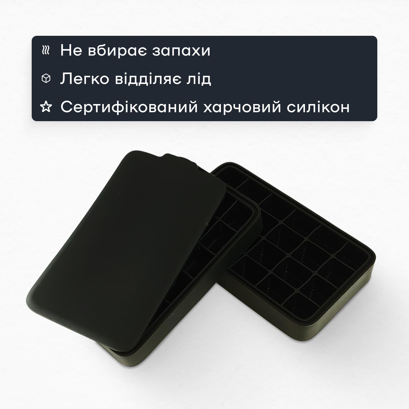 Форма для льда с крышкой Olin&Olin 24 кубика Черный (6732-M-24-Black) - фото 4 Форма для льда с крышкой Olin&Olin 24 кубика Черный (6732-M-24-Black) - фото 4