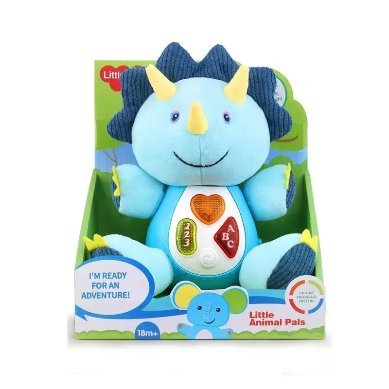 Интерактивная игрушка Динозавр со свето-звуковыми эффектами из текстиля 17 см Голубой (150-98-1913-7)