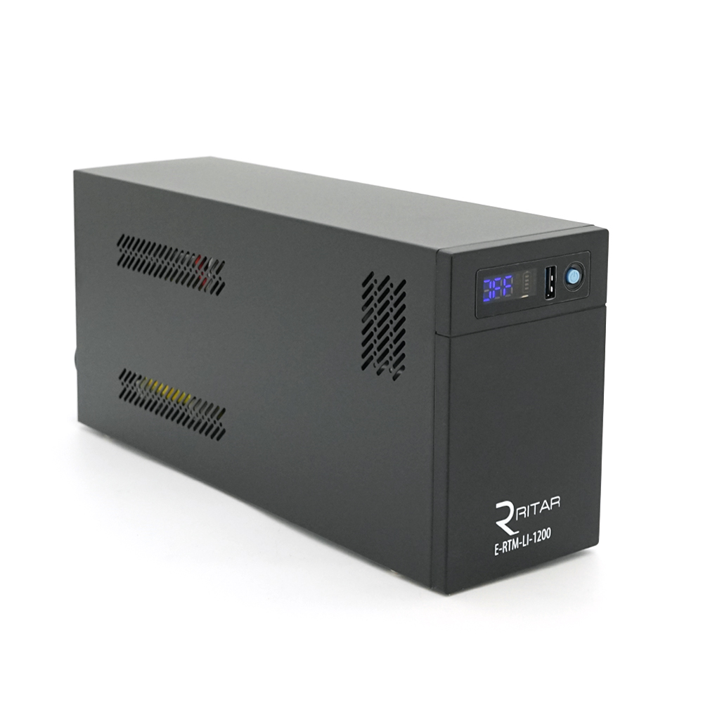 Источник бесперебойного питания Ritar E-RTM-LI-1200 720W LCD с AVR 2xSCHUKO (36278)