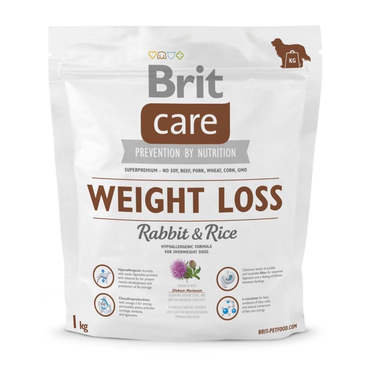 Корм сухий Brit Care Weight Loss Rabbit&Rice для собак із зайвою вагою 1 кг (8595602510344)