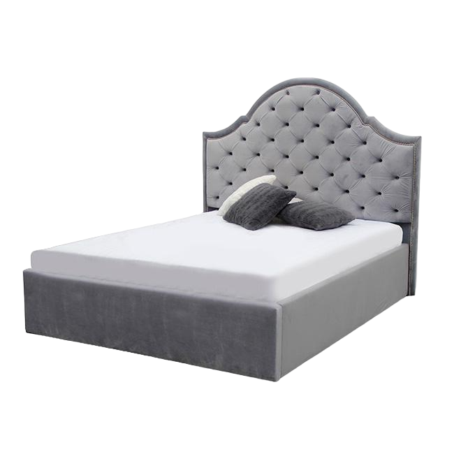 Кровать двуспальная с мягким изголовьем MiroMark Милана с подъемным механизмом/с каркасом ламинированная ДСП 160х200 см Серый (SF-46-ML)