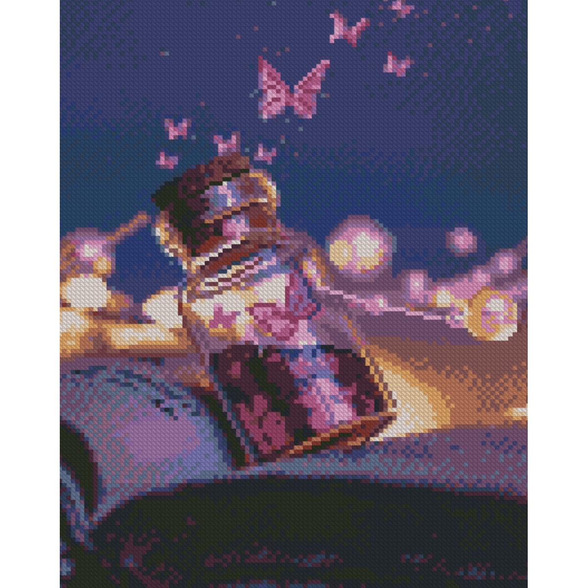 Алмазная мозаика Strateg Премиум Стаканчик бабочек 30x40 см (HX481)