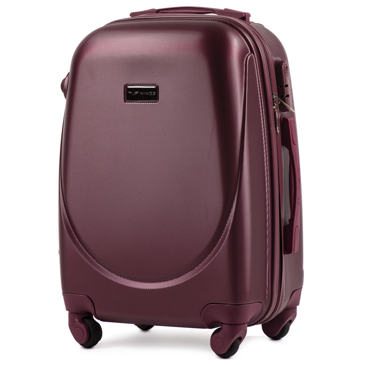 Валіза Wings К310 мала 55х37х23 см ручна поклажа на 4 колесах Бордовий