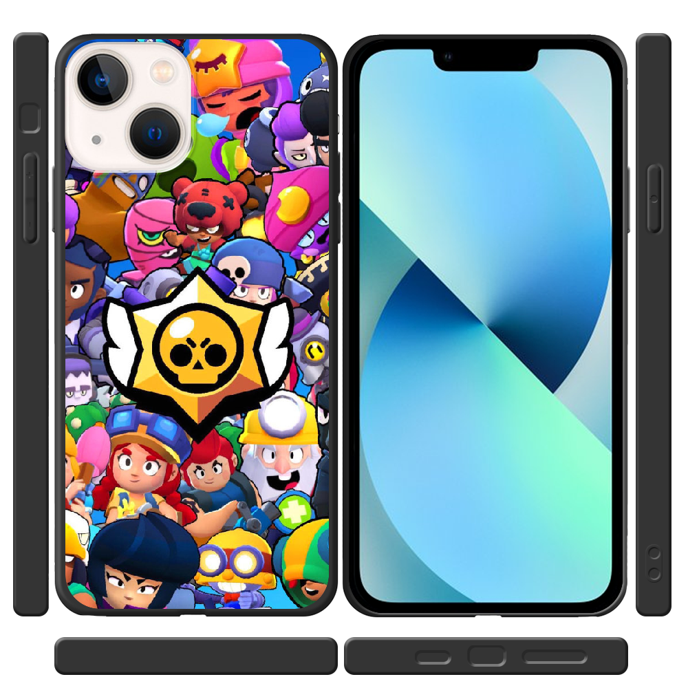 Чехол BoxFace iPhone 13 Brawl Stars Черный силикон (43370-up2389-43446) - фото 2