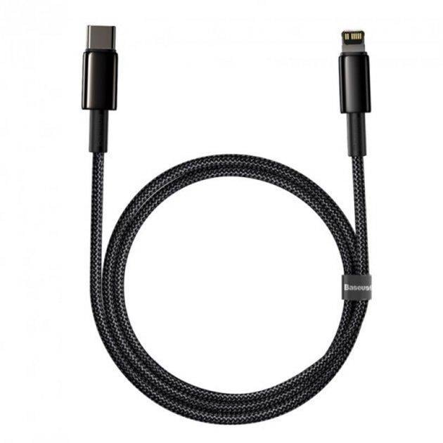 Кабель Baseus CATLWJ-01 Tungsten Gold Fast Charging Cable Type-C to Lightning PD 20W 1 м Black