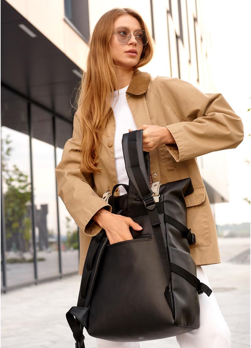 Рюкзак женский Sambag RollTop Hacking Черно-серый (24460130) - фото 3 Рюкзак женский Sambag RollTop Hacking Черно-серый (24460130) - фото 3