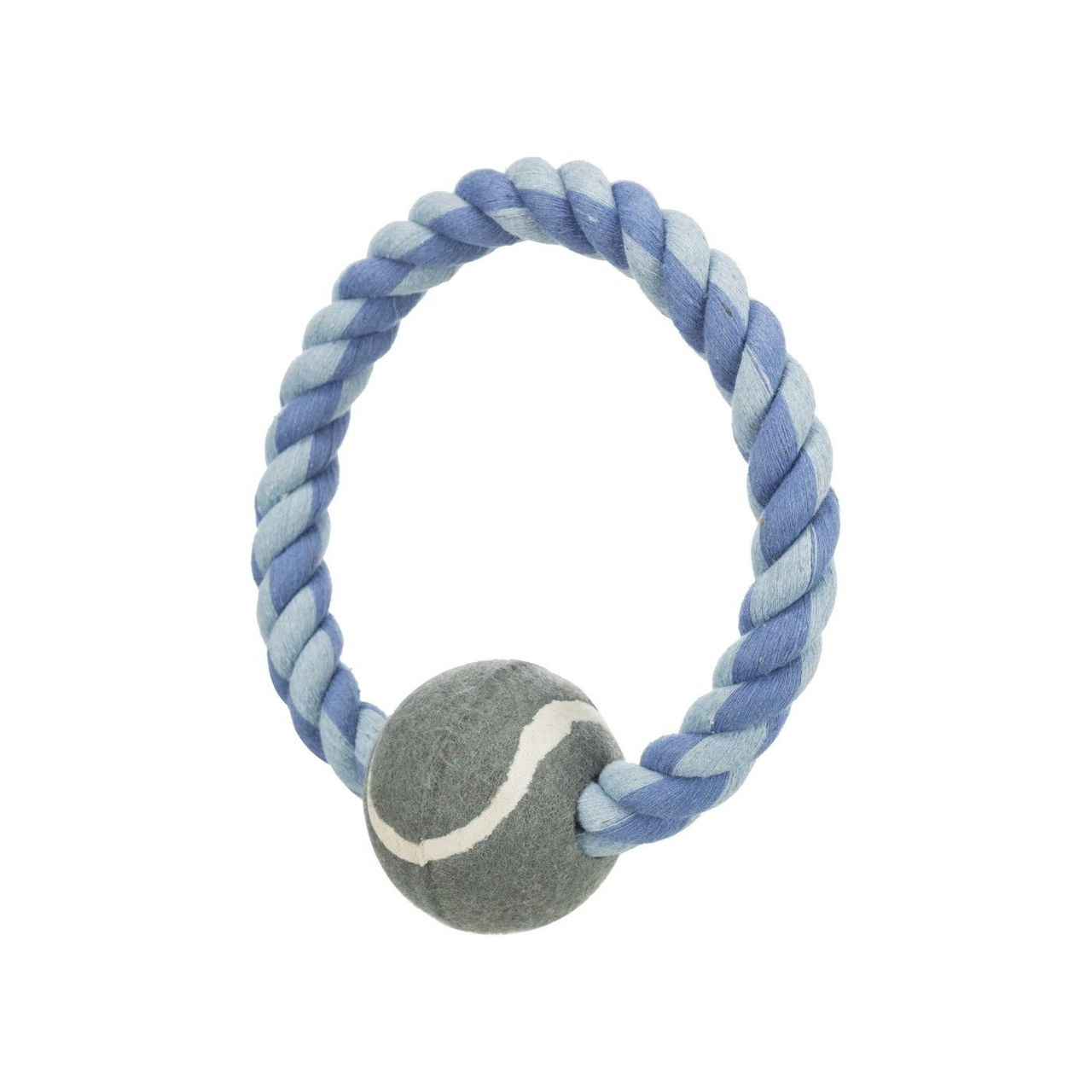 Игрушка для собак Trixie Кольцо плетеное с теннисным мячом 6х18 см Голубой (4011905032665_3)