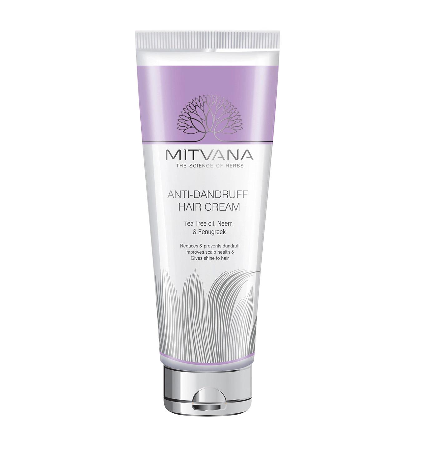 Крем для волос против перхоти Mitvana Anti Dandruff Hair Cream with Tea Tree Oil Neem&Fenugreek 100 мл (8908002915419)