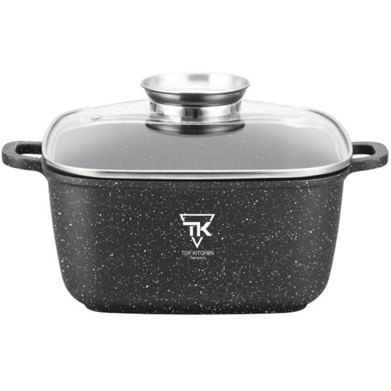 Кастрюля квадрат Top Kitchen с мраморным антипригарным покрытием 28 см 6,7 л Черный (ТК056) Кастрюля квадрат Top Kitchen с мраморным антипригарным покрытием 28 см 6,7 л Черный (ТК056)