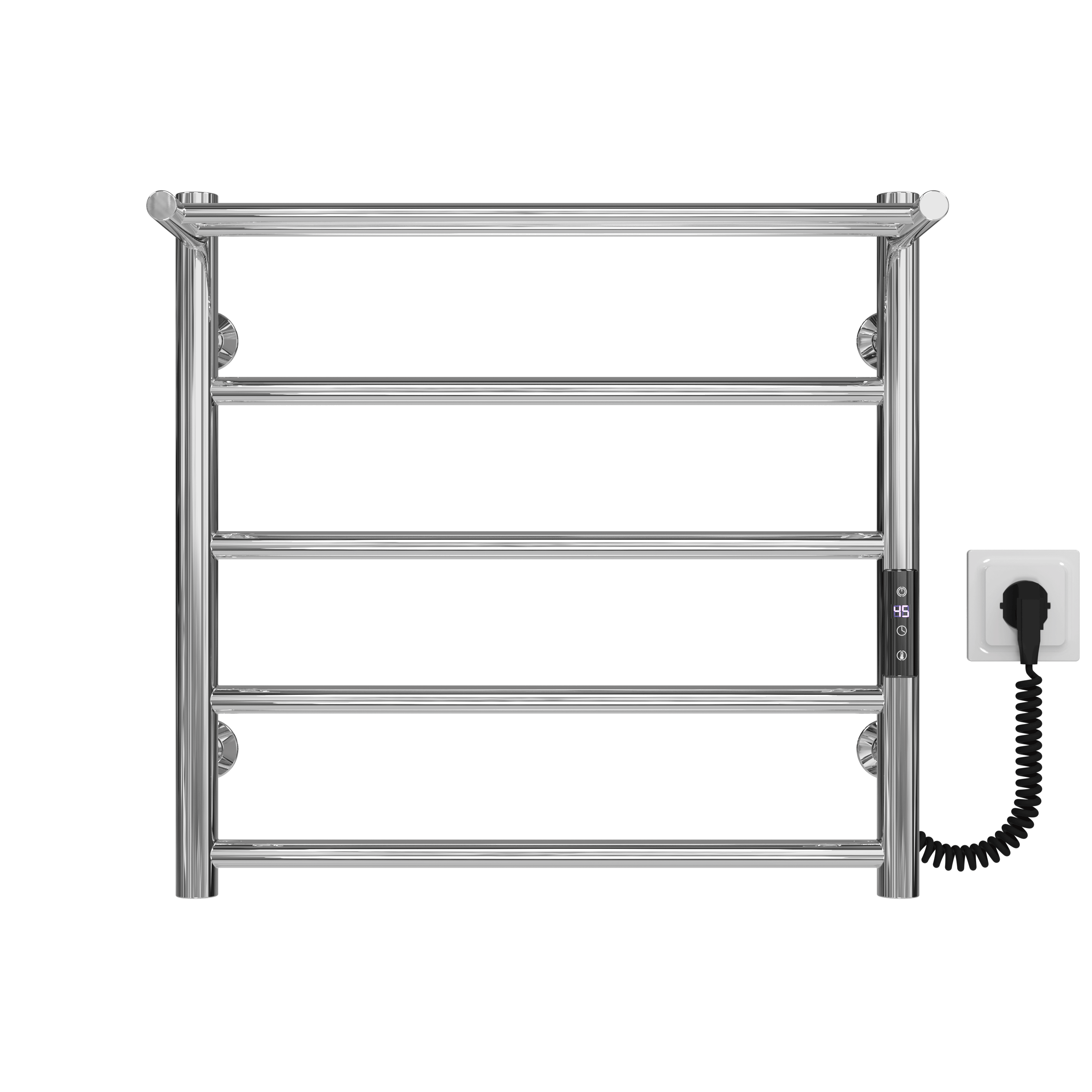 Полотенцесушитель электрический Deffi Терма П5 JD03 правое подключение нержавеющая сталь 500х500 мм Хром (C.TE.50.50.5.E.C.R.1)