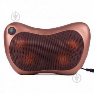 Массажер SUNROZ Neck Massager Pillow массажная подушка для области шеи и головы Коричневый (SUN1304_ - фото 1