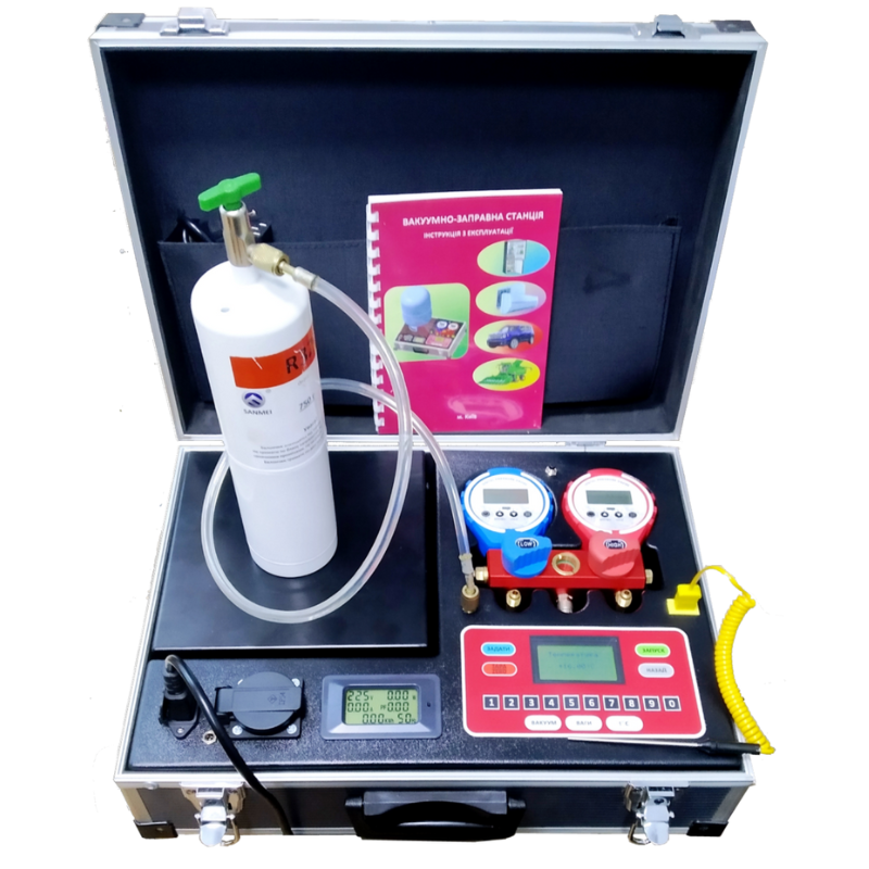 Станция вакуумно-заправочная R134a/R1234yf 17 л/мин 36-55 Вт -97 бар Станция вакуумно-заправочная R134a/R1234yf 17 л/мин 36-55 Вт -97 бар