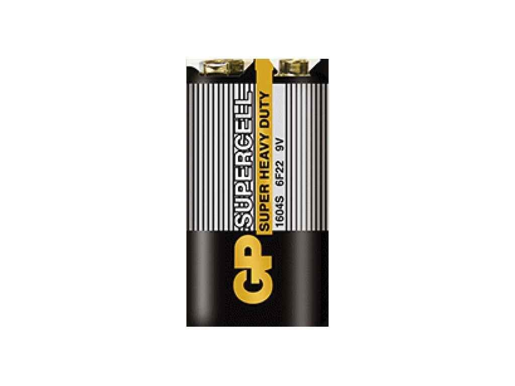 Батарейка GP 6F22 Supercell 9,0V солевая 1604 (1017310)