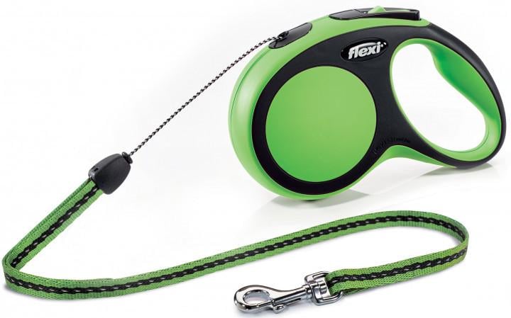 Поводок-рулетка Flexi New Comfort S 8 м шнур до 20 кг Зеленый (1151264315)