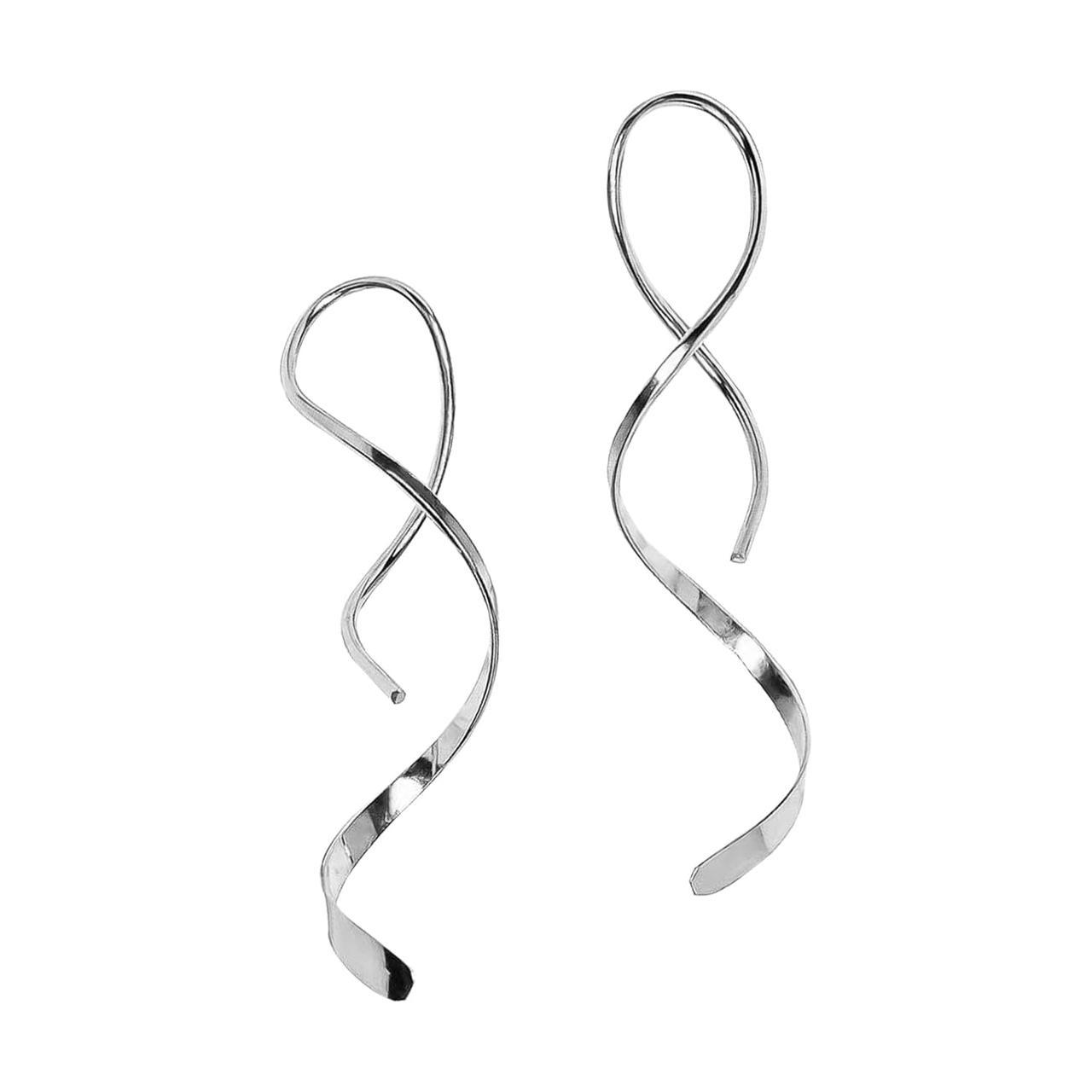 Серьги спиральной нити для женщин из нержавеющей стали ручной работы