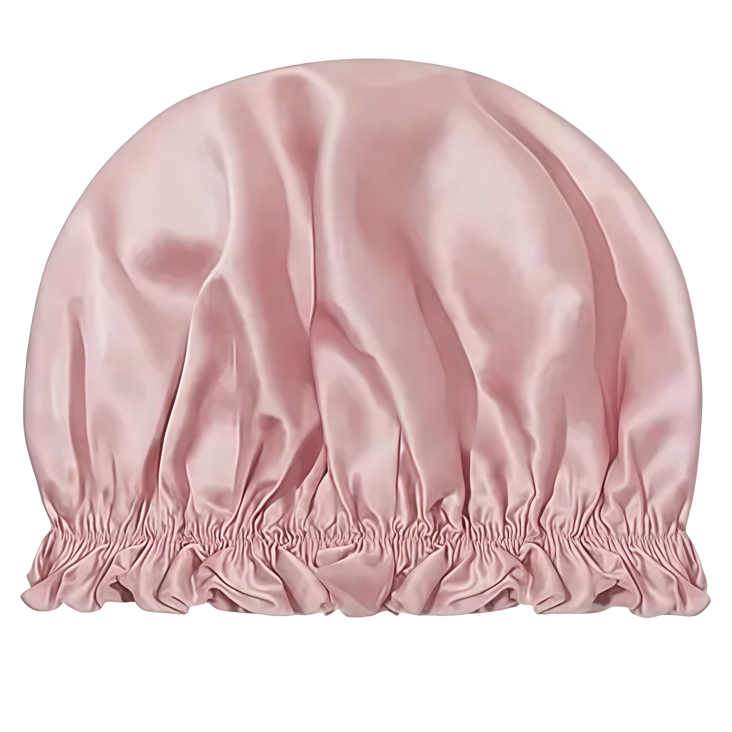 Шелковая шапочка для сна и душа с мягким краем 29х20 см Розовый