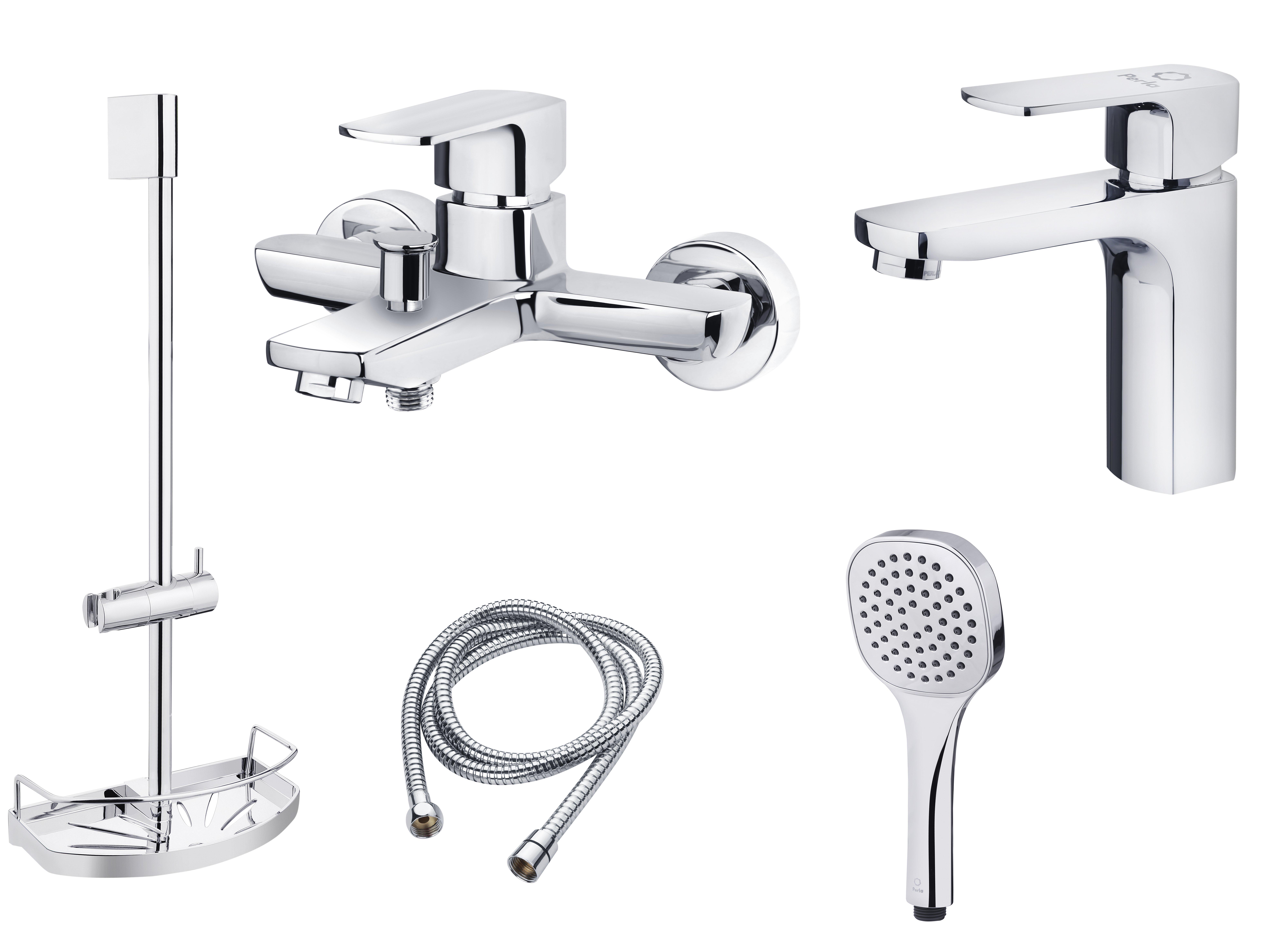 Набор смесителей Perla KING 107041-C (PSH704+PSH703+PSF1002+PSF2003)