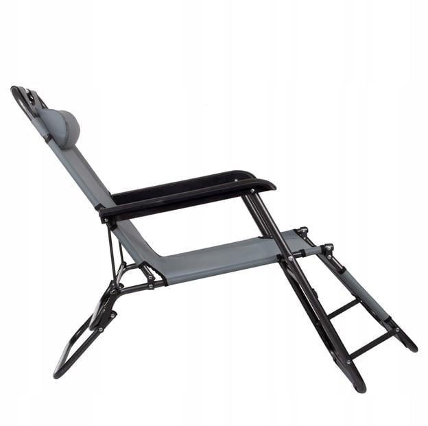 Крісло-лежак Springos Zero Gravity для пляжу тераси та саду Сірий (2104618500)