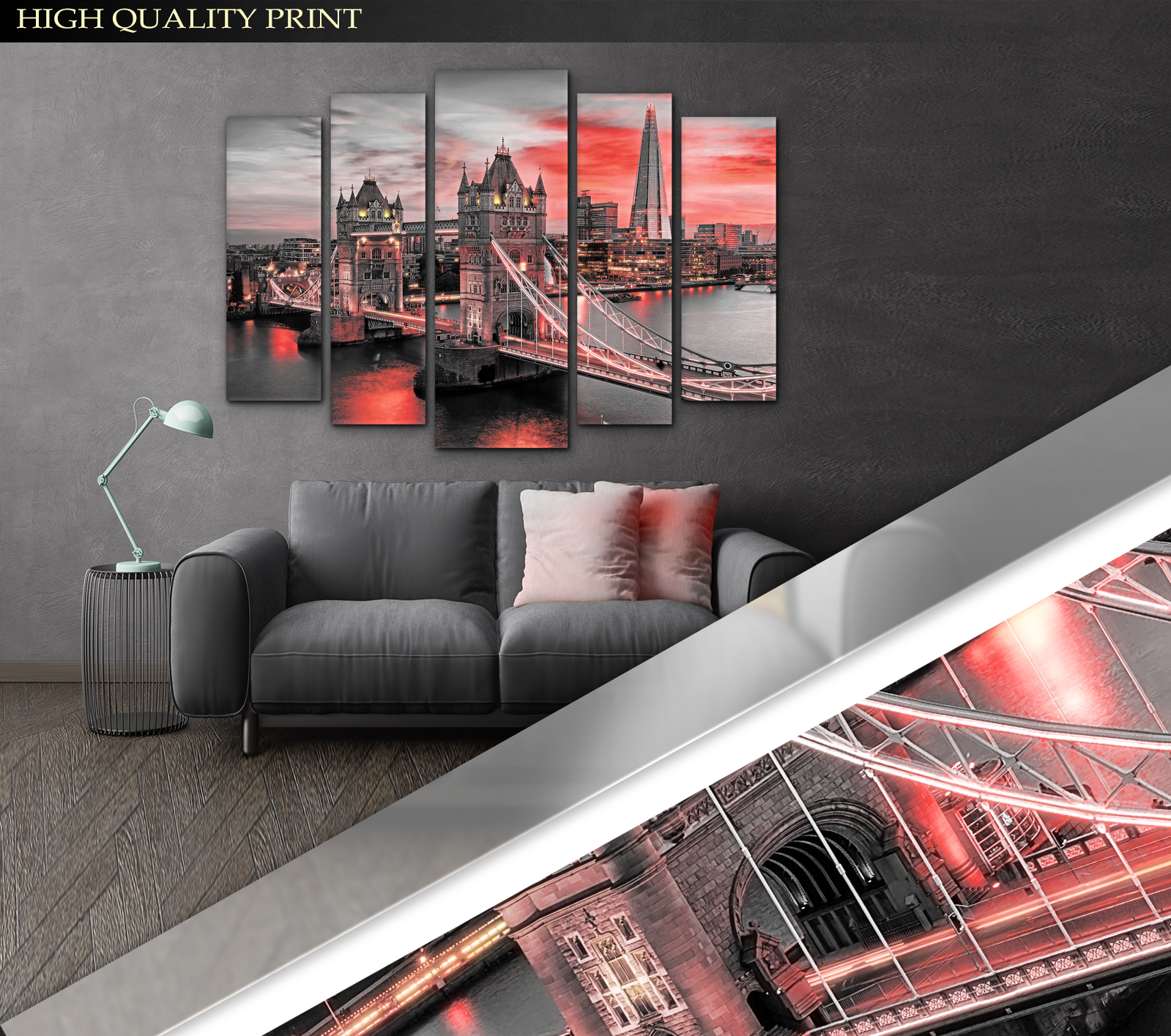 Картина модульная Закат Лондон 115х170 см (Art-275_5) - фото 3