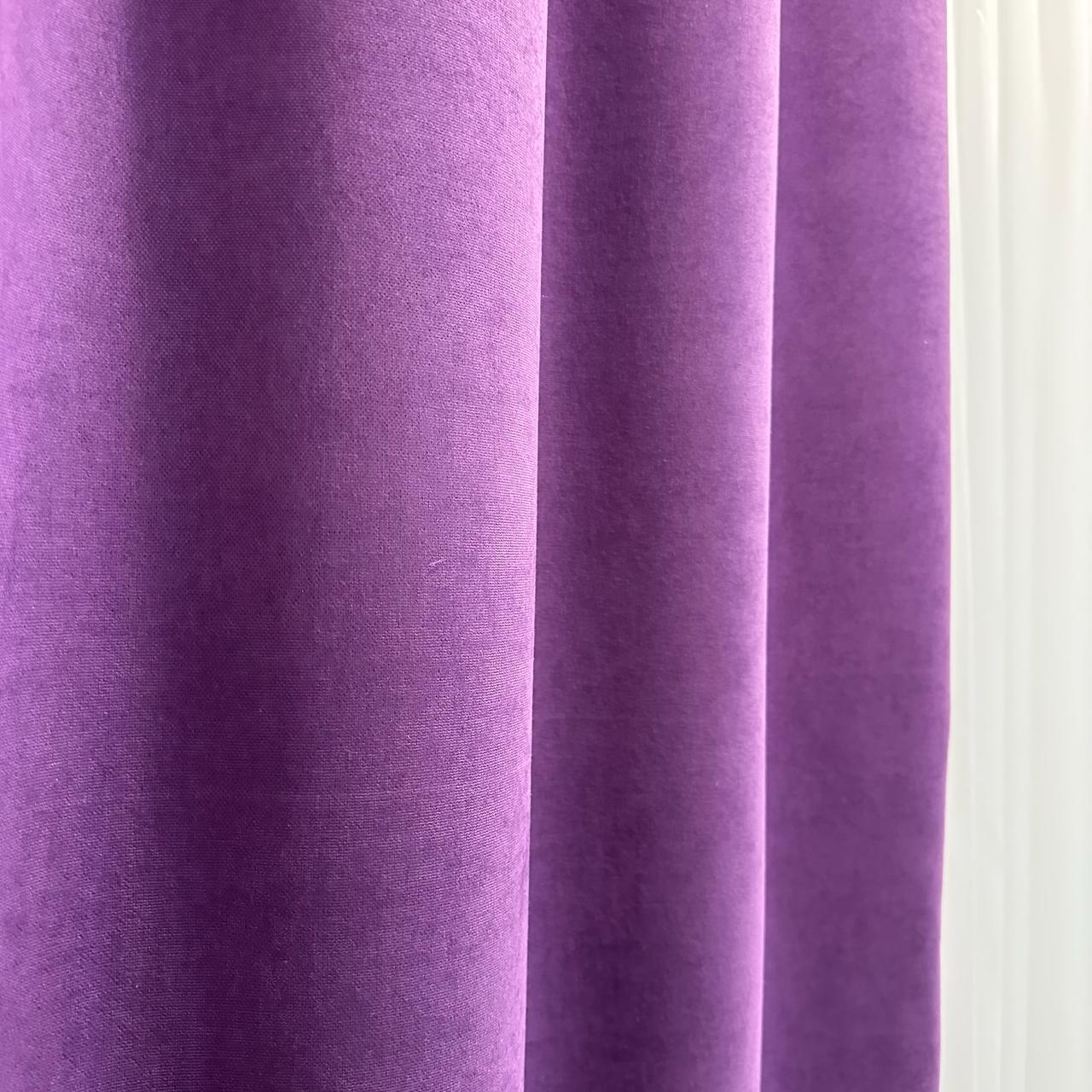 Комплект штор микровелюр 2 шт. 1,5х2,7 м готовые на шторной тесьме 6 см Фиолетовый (petek-V98) - фото 7