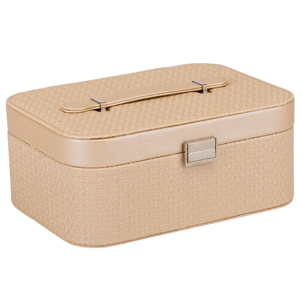 Шкатулка для украшений Утонченность из экокожа с зеркалом Бежевый (99-81-9189-002.1)