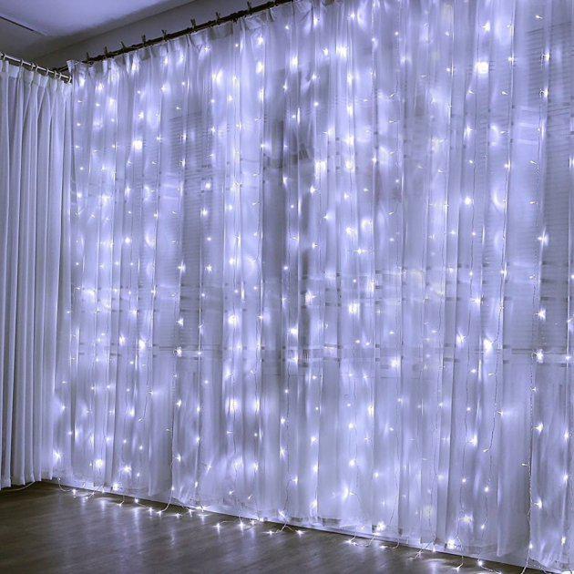 Гирлянда Xmas Штора 3x2 м 200 LED W-9 на медной проволоке Белый (5e4e8b27) - фото 4