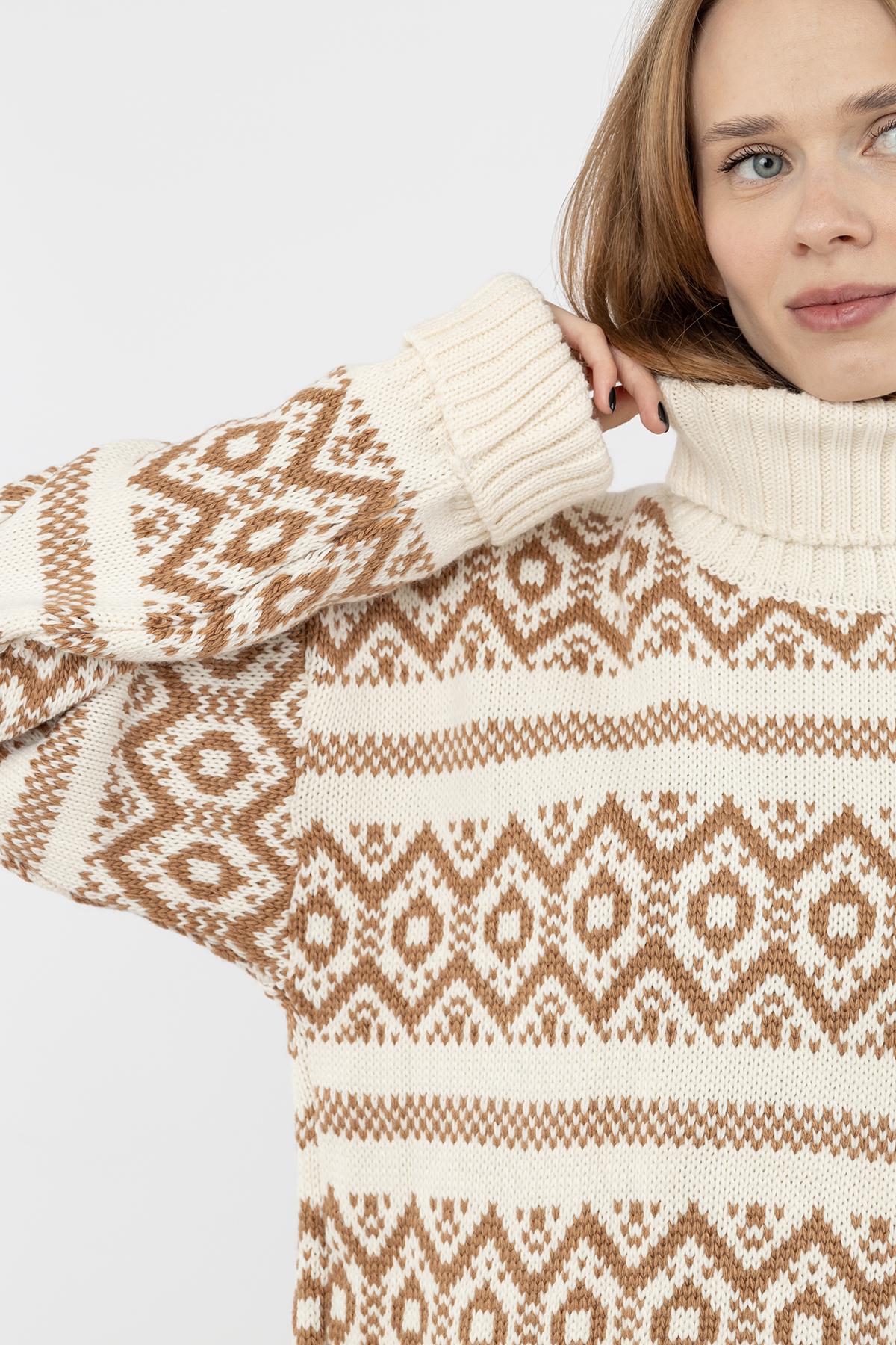 Светр жіночий ЦБ-00233459 р. 46 Молочний (SKT000941529) - фото 2 Светр жіночий ЦБ-00233459 р. 46 Молочний (SKT000941529) - фото 2