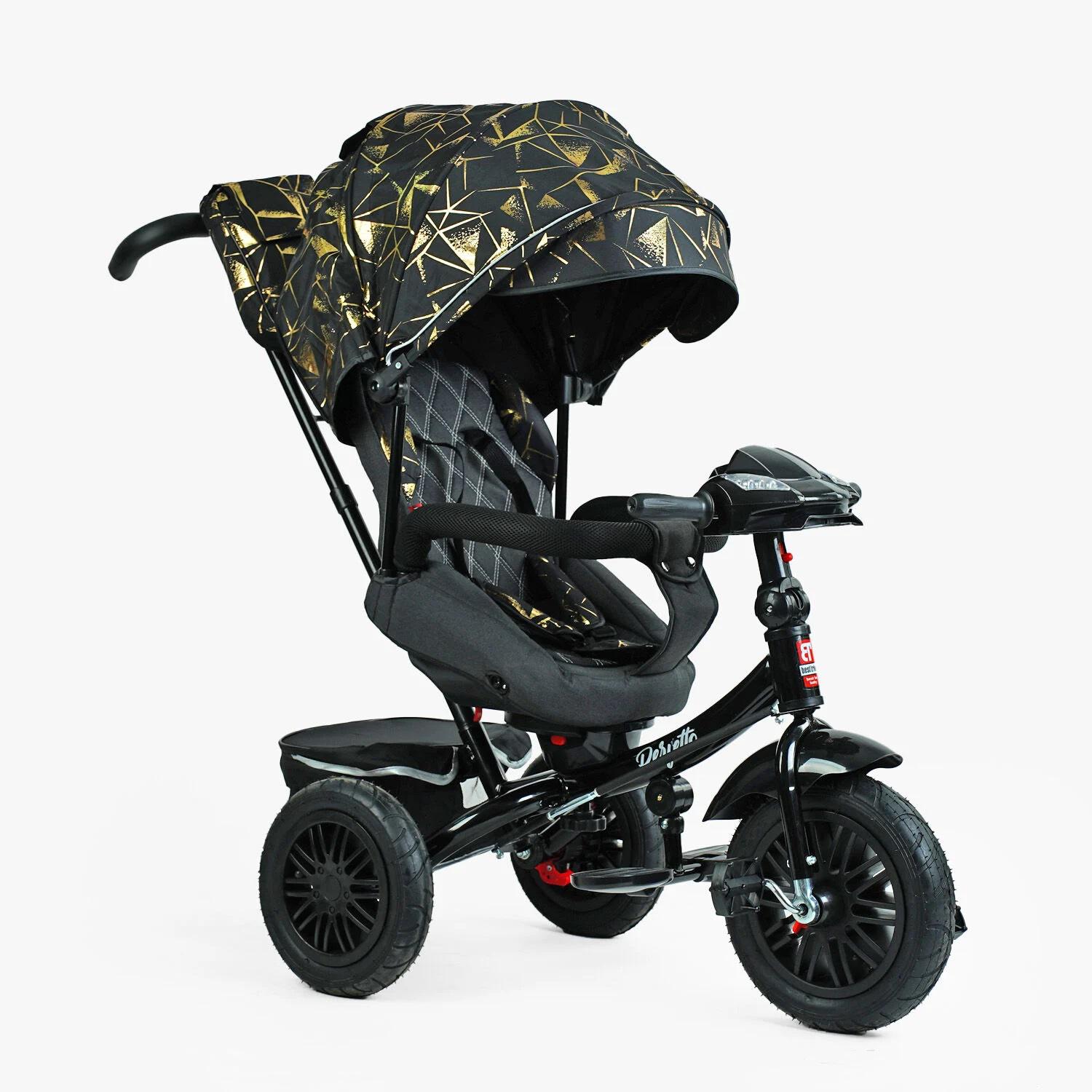 Велосипед BestTrike Perfetto Corso 3-х детский колесный/фара музыкальная/с USB/пульт/колеса резиновые надувные Black (145114)