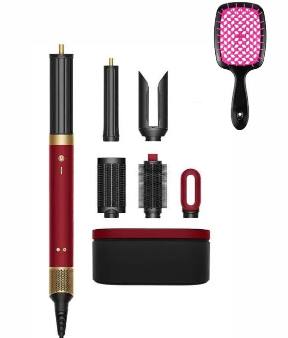 Стайлер для волос DYS HS09 Airwrap Coanda 2x Multi-styler & Dryer 6в1 1700Вт с расческой и кейсом Red Velvet/Gold (3041259440)