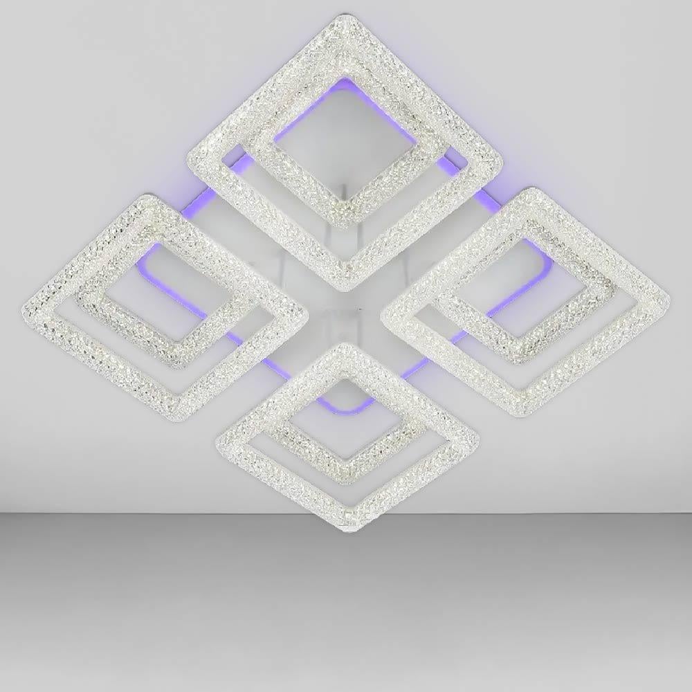 Люстра потолочная светодиодная Light House SC-19170B/4/4C WH/PK/BU/PL 192W/26W 2,4G 580х580х160 мм Белый