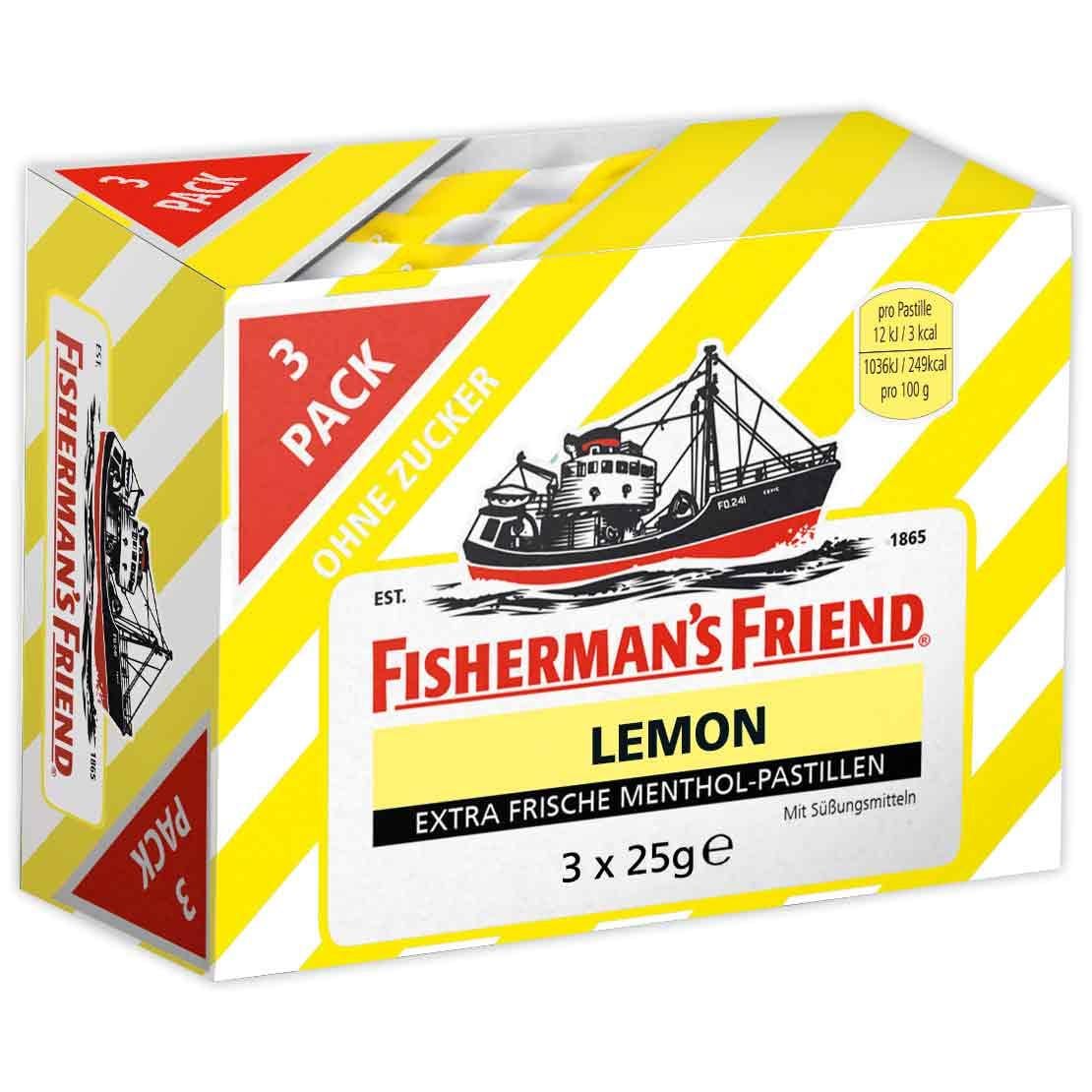 Набор леденцов Fisherman's Friend Lemon без сахара 3x25 г (1663913206)
