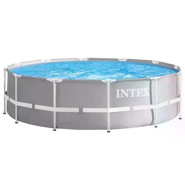 Басейн каркасний круглий Intex 26716-1 з драбинкою 8592 л 366x99 см Сірий (35575094)