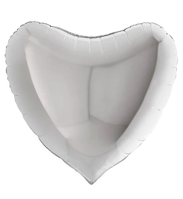 Воздушный шар Сердце Grabo 91 см Серебряный металлик (10751)