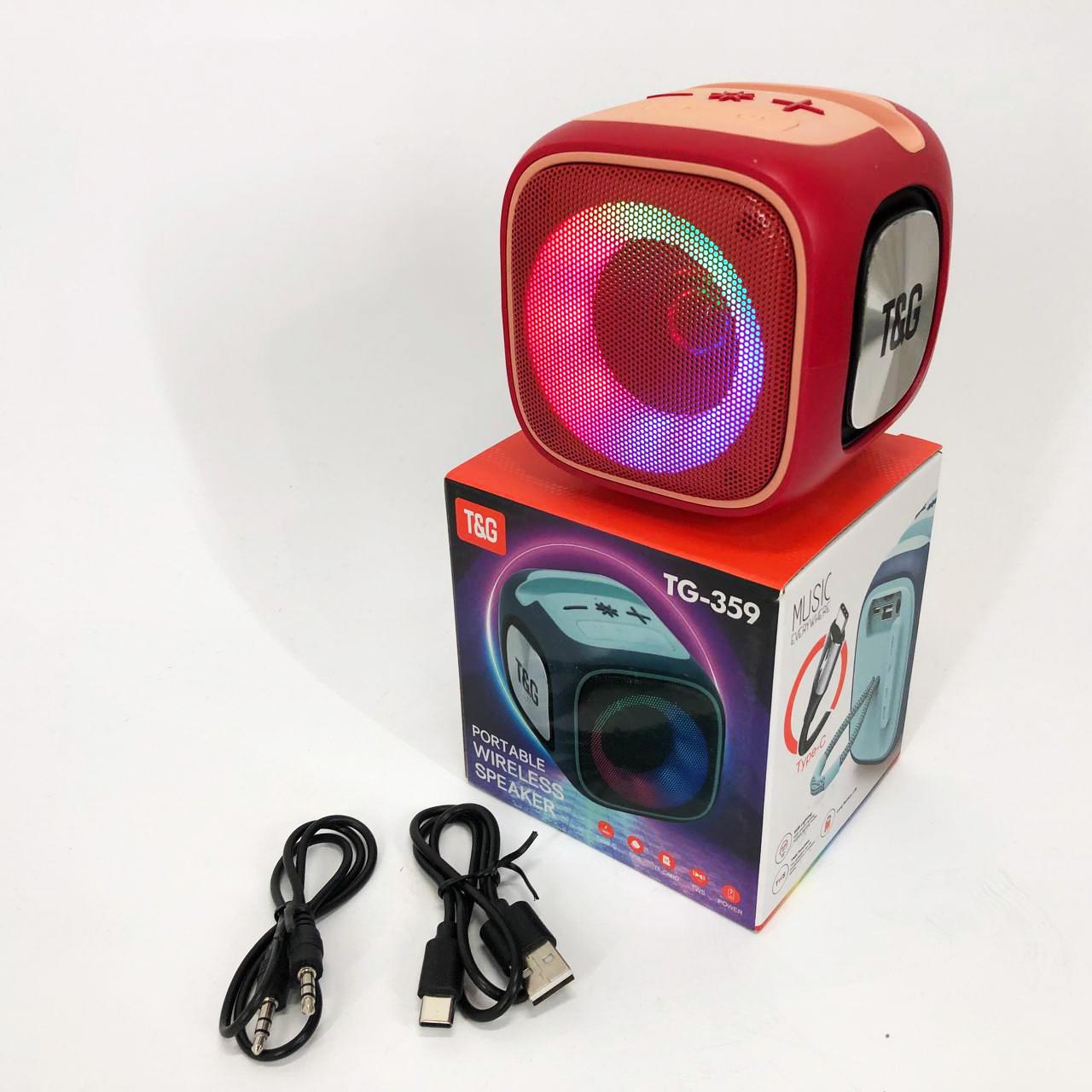Колонка портативна 7W з RGB підсвічуванням Червоний (TG359) - фото 4