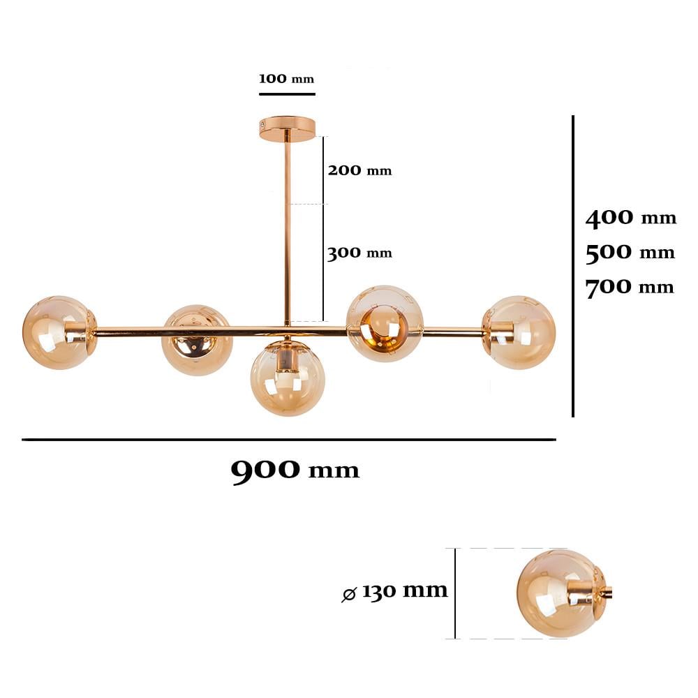 Люстра 7529906-5 GOLD+BR Золотой/Коричневый (LVS4737) - фото 2