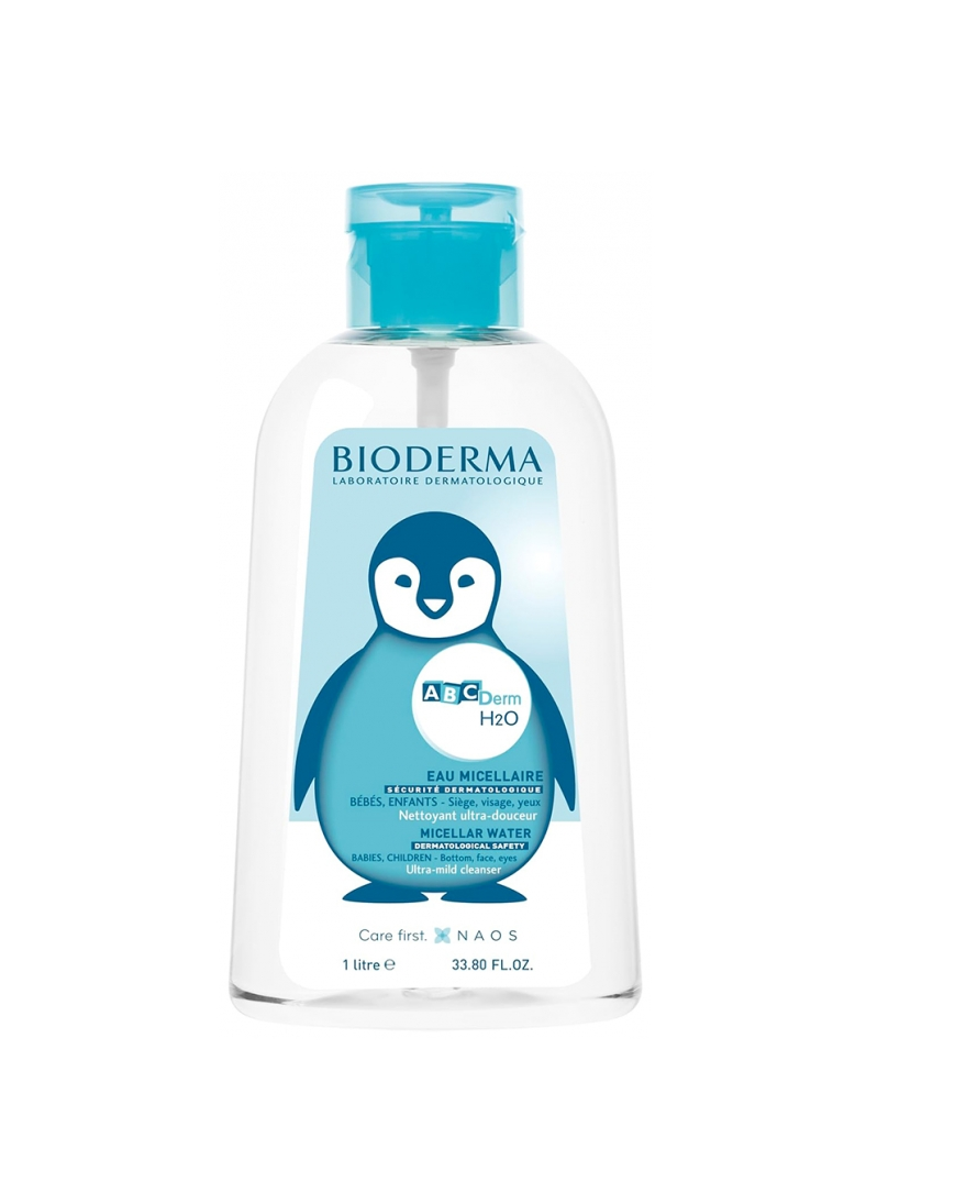 Очищающая вода для новорождённых и взрослых Bioderma ABCDerm H2O не требует смывания Eau Micellaire 1 Litre
