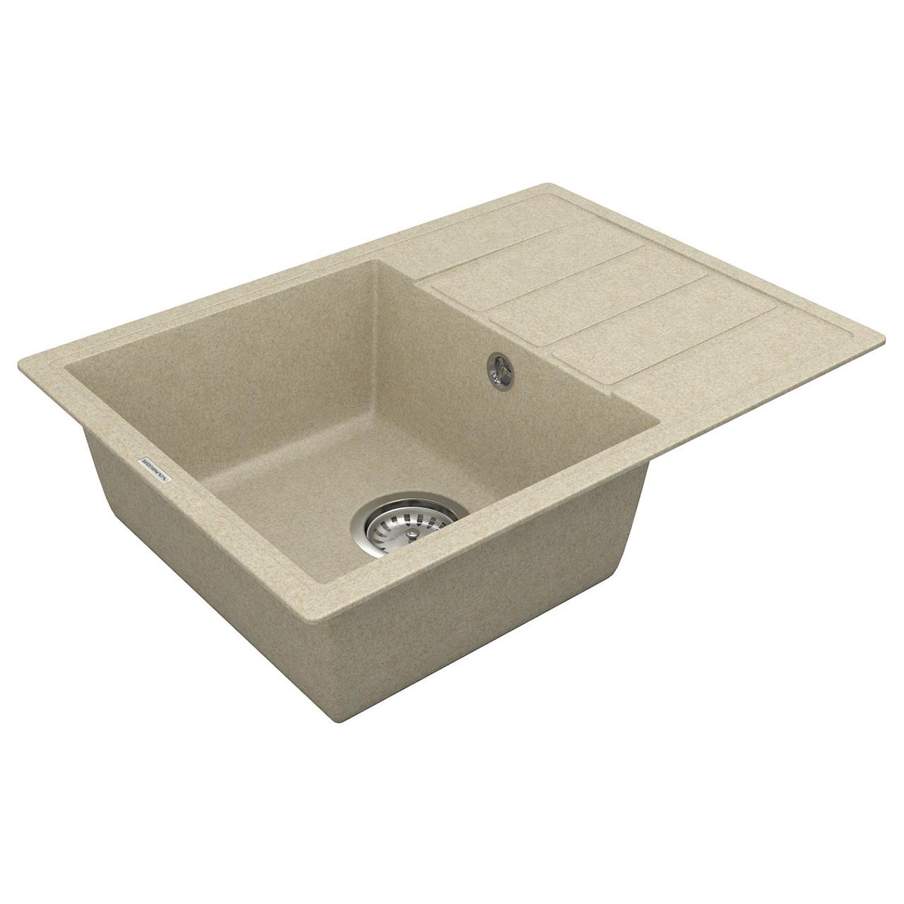 Мойка кухонная Vankor Easy EMP 02.62 + сифон 610х435х170 мм Beige - фото 4