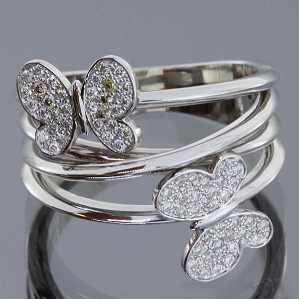 Кільце метелика з білого золота з фіанітами р. 14 (1614249288)