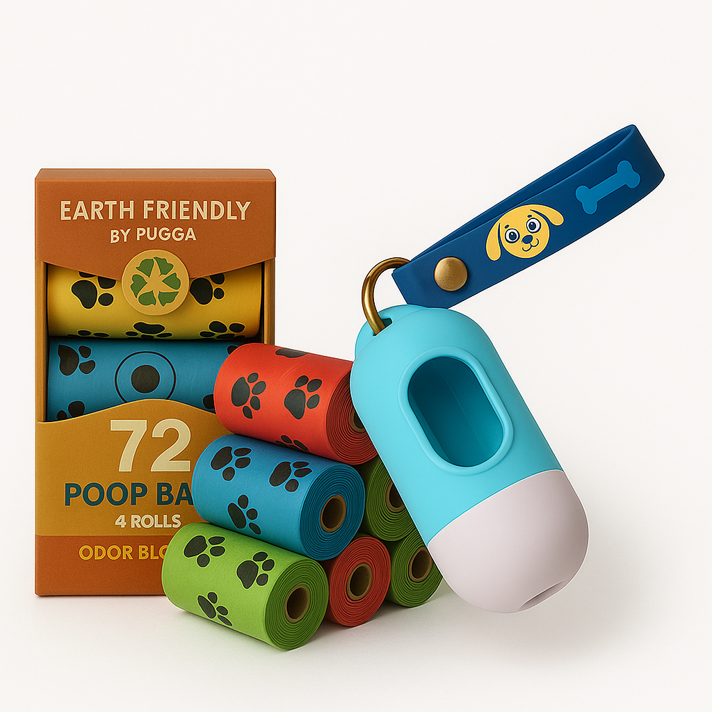 Эко-пакеты для уборки за собаками 72 пакета и диспенсер для пакетов - фото 7