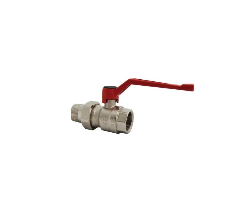 Кульовий кран повнопрохідний з важільною рукояткою із зовнішньою різзю та накидною гайкою Herz DN 15 (1221101)