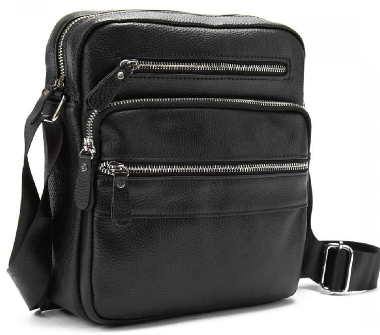 Сумка-мессенджер мужская Tiding Bag SM56-9981A телячья кожа 21x7x25 см Черный